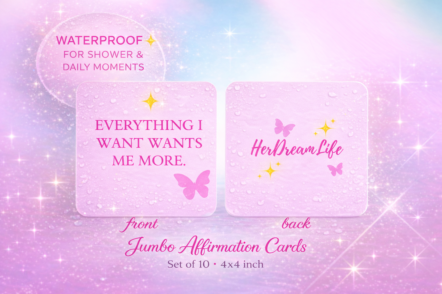 Dream Life JUMBO Shower Affirmation Cards ✨